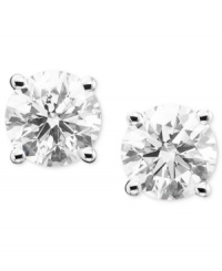 Lustrous and luxe - give yourself the gift of glamour all in a petite, sparkling package. These diamond stud earrings (1/3 ct. t.w.) are crafted in 14k white gold. Approximate diameter: 3-1/2 mm. Lustrous and luxe - give yourself the gift of glamour all in a petite, sparkling package. These diamond stud earrings (1/3 ct. t.w.) are crafted in 14k white gold. Approximate diameter: 3-1/2 mm.