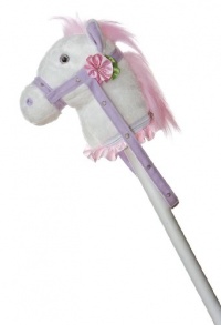 Aurora Plush 37 White Fantasy Stick Pony with Sound Aurora Plush 37 White Fantasy Stick Pony with Sound