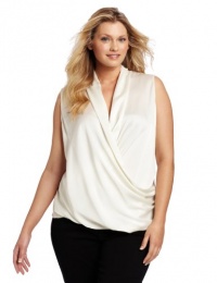 Calvin Klein Women's Plus-Size Wmn Drape Front Top Calvin Klein Women's Plus-Size Wmn Drape Front Top