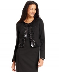 Charter Club's sequin jacket is the perfect companion to the little black dress. Charter Club's sequin jacket is the perfect companion to the little black dress.