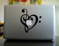 Apple Macbook Vinyl Decal Sticker - Heart Note Music