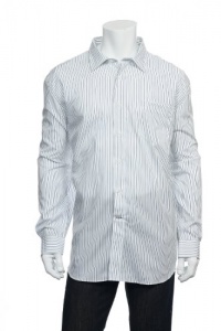 Nautica Men's White Vertical Striped Button Down Shirt Nautica Men's White Vertical Striped Button Down Shirt
