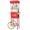 Great Northern Popcorn Red Foundation Antique Style Popcorn Popper Machine Complete with Cart and 8-Ounce Kettle