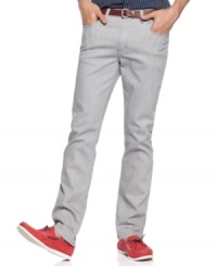 Modern denim style isn't a stretch with this hip gray slim-fit jeans from Kenneth Cole Reaction. Modern denim style isn't a stretch with this hip gray slim-fit jeans from Kenneth Cole Reaction.