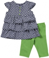 Carters 2-pc. Polka Dot Top & Legging Set BLACK/GREEN 24 Mo Carters 2-pc. Polka Dot Top & Legging Set BLACK/GREEN 24 Mo