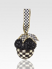 A simple acorn never looked so pretty, handmade in glittering checks with a beaded cap and a Courtly Check ribbon hanger.Glass5H X 4 diam.Imported Please note: Due to their handmade nature, ornaments may vary slightly. A simple acorn never looked so pretty, handmade in glittering checks with a beaded cap and a Courtly Check ribbon hanger.Glass5H X 4 diam.Imported Please note: Due to their handmade nature, ornaments may vary slightly.
