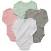 Carter's Baby Girls 4-pack Long-sleeve Bodysuits (NB-24M) (12 Months, Pink/Multi)