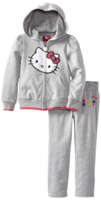Hello Kitty Girls 2-6X Pant Set with Hoodie, Heather Grey, 6x Hello Kitty Girls 2-6X Pant Set with Hoodie, Heather Grey, 6x