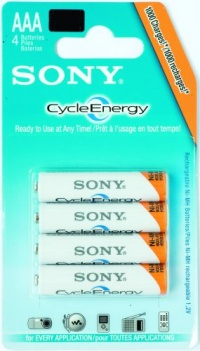Sony Batteries Cycle Energy 800 mAh Pre-Charged AAA Rechargeable Batteries Sony Batteries Cycle Energy 800 mAh Pre-Charged AAA Rechargeable Batteries
