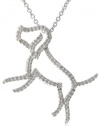 Silver and Diamond Dog Pendant Necklace (1/20 cttw, I-J Color, I3 Clarity), 18