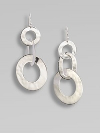 Three, sleek sterling silver links in a classic drop design. Sterling silverDrop, about 2.12French wire backImported 