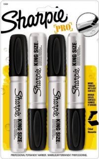 Sharpie King Size Permanent Marker, 4 Black Markers (15661PP) Sharpie King Size Permanent Marker, 4 Black Markers (15661PP)