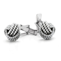 Bling Men Sterling Silver Cable Twist Love Knot Hinged Back Cufflinks Bling Men Sterling Silver Cable Twist Love Knot Hinged Back Cufflinks