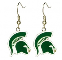 NCAA Dangling Earrings - Michigan State Spartans Logo NCAA Dangling Earrings - Michigan State Spartans Logo
