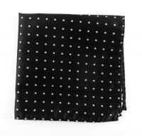 100% Silk Woven Black and White Hot Dots Pocket Square 100% Silk Woven Black and White Hot Dots Pocket Square