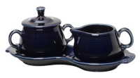 Fiesta Covered Creamer and Sugar Set with Tray, Cobalt Fiesta Covered Creamer and Sugar Set with Tray, Cobalt