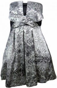 Ruby Rox Juniors Strapless Satin Dress 16 Ivory/Black Ruby Rox Juniors Strapless Satin Dress 16 Ivory/Black