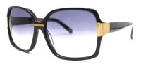 Carmen Marc Valvo Sunglass Black Modified Rectangle Plastic, Gradient Lens, Milana Carmen Marc Valvo Sunglass Black Modified Rectangle Plastic, Gradient Lens, Milana