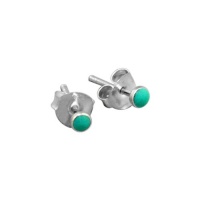 Sterling Silver 3mm Turquoise Stud Earrings