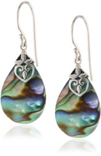 Sterling Silver Bali-Inspired Shell Teardrop Earrings