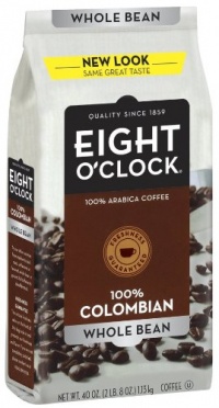 Eight O'Clock Coffee, 100% Columbian Whole Bean, 40-Ounce Package Eight O'Clock Coffee, 100% Columbian Whole Bean, 40-Ounce Package