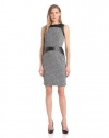 Calvin Klein Women's Ponti Colorblock Dress with Faux Leather Detail