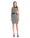 Calvin Klein Women's Ponti Colorblock Dress with Faux Leather Detail