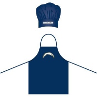 NFL San Diego Chargers Chef Hat and Apron Set NFL San Diego Chargers Chef Hat and Apron Set