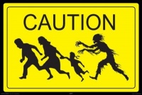 Zombie Caution Sign Art Print Poster - 24x36 Collections Poster Print, 36x24 Zombie Caution Sign Art Print Poster - 24x36 Collections Poster Print, 36x24