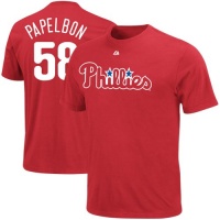 MLB Majestic Jonathan Papelbon Philadelphia Phillies #58 Youth Player T-Shirt - Red MLB Majestic Jonathan Papelbon Philadelphia Phillies #58 Youth Player T-Shirt - Red