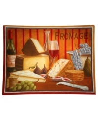 Wedges of brie, blue and other fromage favorites paired with fresh figs and wine turn a few simple appetizers into a decadent spread. With a large rectangular shape that's ideal for entertaining, this vintage-style cheese platter brings bistro charm to the table. From Prima Designs' collection of serveware and serving dishes. Wedges of brie, blue and other fromage favorites paired with fresh figs and wine turn a few simple appetizers into a decadent spread. With a large rectangular shape that's ideal for entertaining, this vintage-style cheese platter brings bistro charm to the table. From Prima Designs' collection of serveware and serving dishes.