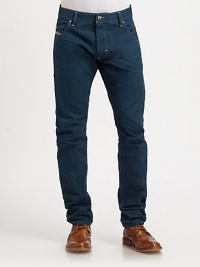Slim-fitting trousers in a slightly darkened rinse for that city-ready look you crave. Button closureZip flyFive-pocket styleInseam, about 31CottonMachine washImported Slim-fitting trousers in a slightly darkened rinse for that city-ready look you crave. Button closureZip flyFive-pocket styleInseam, about 31CottonMachine washImported