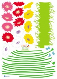 Reusable Decoration Wall Sticker Decal - Growing Flowers Reusable Decoration Wall Sticker Decal - Growing Flowers