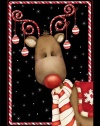 Toland Home Garden Candy Cane Reindeer Garden Flag 111238