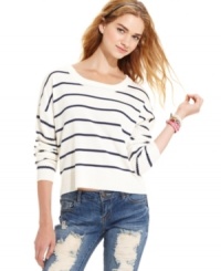Who doesn't love a good slouchy sweater? Every girl needs one! This cute Tommy Girl sweater combines comfort and style with its oversized fit and preppy stripes. Who doesn't love a good slouchy sweater? Every girl needs one! This cute Tommy Girl sweater combines comfort and style with its oversized fit and preppy stripes.