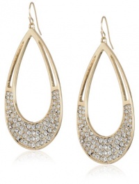 Jessica Simpson Gold Tone Pave Tear Drop Hoop Earrings Jessica Simpson Gold Tone Pave Tear Drop Hoop Earrings