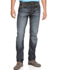 Faded and wrinkled just right, these slim-leg jeans from Buffalo David Bitton are ready to rock your weekend. Faded and wrinkled just right, these slim-leg jeans from Buffalo David Bitton are ready to rock your weekend.