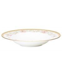 East meets West in the ornate Blooming Splendor soup bowl by Noritake. A Japanese-inspired pattern with raised dots encircles intricate florals rooted in white bone china. East meets West in the ornate Blooming Splendor soup bowl by Noritake. A Japanese-inspired pattern with raised dots encircles intricate florals rooted in white bone china.