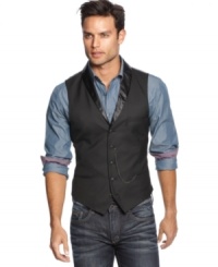 Step up your party look with this sleek vest by INC International Concepts. Step up your party look with this sleek vest by INC International Concepts.