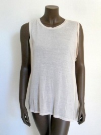 KIMBERLY OVITZ Rufus Knit Sleeveless Cream Top S KIMBERLY OVITZ Rufus Knit Sleeveless Cream Top S