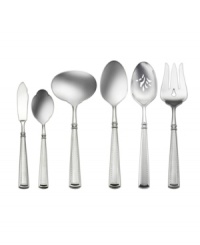 Offering classic design with modern flair, the Couplet hostess set from Oneida is a graceful accent to every meal, with a subtle geometric shape and beaded detail in durable stainless steel. Offering classic design with modern flair, the Couplet hostess set from Oneida is a graceful accent to every meal, with a subtle geometric shape and beaded detail in durable stainless steel.