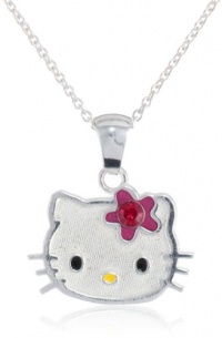 Hello Kitty Girl's Sterling Silver Birthstone Pendant Necklace and Chain