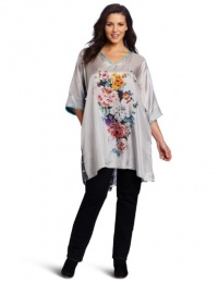 Johnny Was Women's Plus-Size Floral Fun Tunic Blouse Johnny Was Women's Plus-Size Floral Fun Tunic Blouse