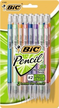 BIC Mechanical Pencil with Colorful Barrels, Medium Point (0.7 mm), 24 Pencils BIC Mechanical Pencil with Colorful Barrels, Medium Point (0.7 mm), 24 Pencils
