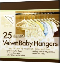 Closet Complete Baby Size Ultra Thin No Slip Velvet Hangers, Ivory, Set of 25 Closet Complete Baby Size Ultra Thin No Slip Velvet Hangers, Ivory, Set of 25