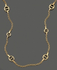 This Lauren by Ralph Lauren necklace features opulent style with a classic crossbar link pattern. Crafted in goldtone mixed metal. Approximate length: 36 inches. This Lauren by Ralph Lauren necklace features opulent style with a classic crossbar link pattern. Crafted in goldtone mixed metal. Approximate length: 36 inches.