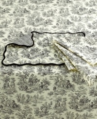 Have your meals in the French countryside with the reversible toile and check-patterned Rustic Life table runner. Scenes from another era tell a story in black or crimson on pure cotton from Waverly. With quilted finish and scalloped edge. Have your meals in the French countryside with the reversible toile and check-patterned Rustic Life table runner. Scenes from another era tell a story in black or crimson on pure cotton from Waverly. With quilted finish and scalloped edge.