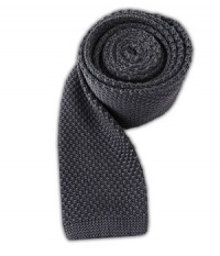 100% Silk Knit Gray Skinny Tie 100% Silk Knit Gray Skinny Tie
