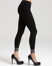 Kick up your heels to reveal the sparkling hem of Wolford's Swarovski crystal embellished leggings. Kick up your heels to reveal the sparkling hem of Wolford's Swarovski crystal embellished leggings.
