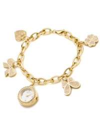 Your lucky charm for staying on time: this darling watch from Carolee is adorned with sparkling accents. Your lucky charm for staying on time: this darling watch from Carolee is adorned with sparkling accents.
